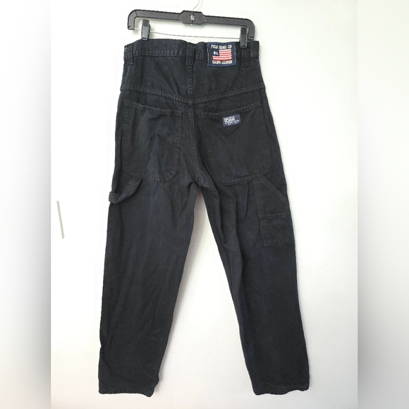 Vintage RALPH LAUREN POLO JEANS CO. Utility Cargo Pants Men's 32 Black - Picture 1 of 10